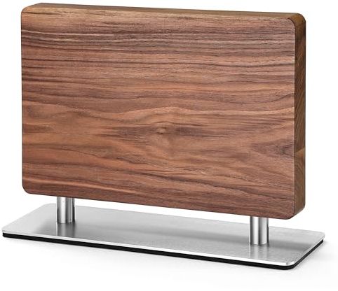 zayiko Premium Doppelseitiger Magnet-Messerhalter aus Walnussholz I Elegante Aufbewahrung für Ihre Küchenmesser | Beidseitige Magnethalterung für Stilvolle Küchen