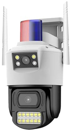 Telecamera Ip Per La Casa, Telecamera IP 4G SIM 8MP doppio obiettivo Smart Home Wireless Camara allarme impermeabile tracciamento automatico protezione di sicurezza for visione notturna Risoluzione Hd