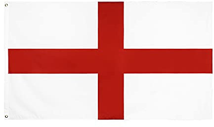 England Flag 5ft x 3ft for 2024 Football Euro Garden Street Party Decoration, Large St George's Cross Flags, Double Side with Brass Eyelets for St. George's Day Decoration(England Flag)