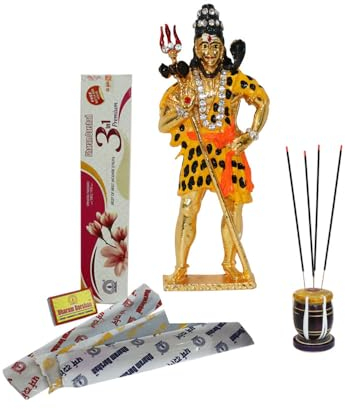 BRACOP® Estatua de Dios indio Shiva, regalos para el hogar, dioses hindúes, figura de Shiva, ídolo, pequeña estatua de regreso, varillas de incienso, regalos para invitados, yoga, sala de meditación,