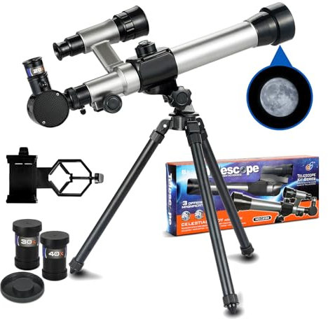 Telescope Astronomy, Teleskop Kinder Teleskop Astronomie mit Stativ Sucherfernrohr und Telefonadapter, 20X 30X 40X Telescope Tragbares Fernrohr Kinder Teleskop für Kinder, Erwachsene, Anfänger