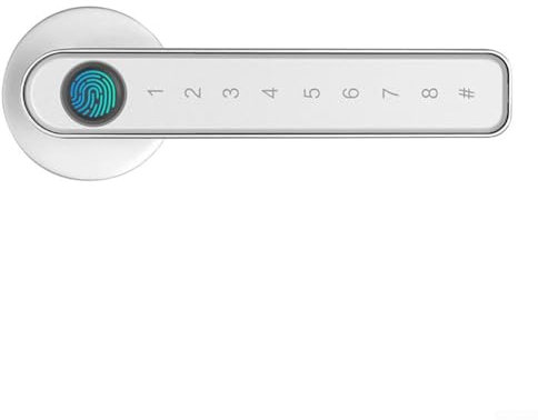 Serrure intelligente d'intérieur à empreintes digitales, serrure de porte avec poignée, pratique et sécurisée, entrée sans clé, confidentialité et sécurité (noir)