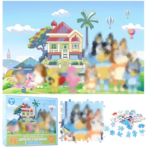yumcute Advent Calendar 2024 Jigsaw Puzzle for Kids Christmas Cartoon Puzzles in 24 Bag 24 Days Christmas Countdown Jigsaw Puzzles for Home Wall Decor Xmas Gift for Girls Boys 200 Pieces