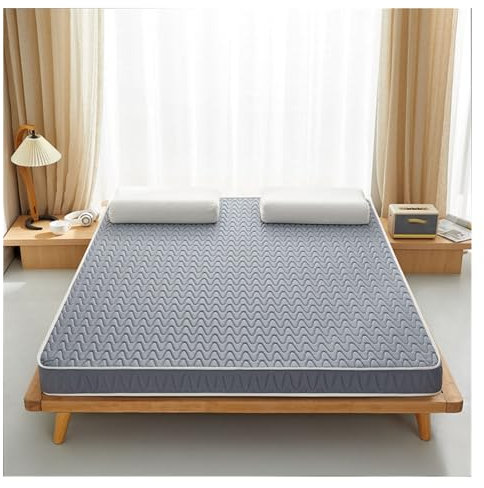 Matratzenauflage aus Bio-Kokos-Palmen-Latex, 3E, umweltfreundliches Material, 7-Zonen-Unterstützung, grau, 90 x 190 x 8 cm