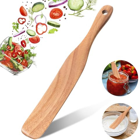 26cm Sauerteig Spatel Holz Sauerteig Spachtel Pfannenwender Kochlöffel Holz Rührspatel Spurtle Sauerteigspatel Rührgerät Spatel Küchenutensilien Spachtel für Starter Kochen Brotteig Schneebesen