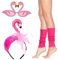 Flamingo Haarreif Feder, Flamingo Sunglass, 3 Stück Flamingo Kostüm Accessoires Satz, Beinstulpen Rosa 80er, Partyzubehör Erwachsene Kinder für Hawaii Ostern Karneval Halloween Fasching Cosplay