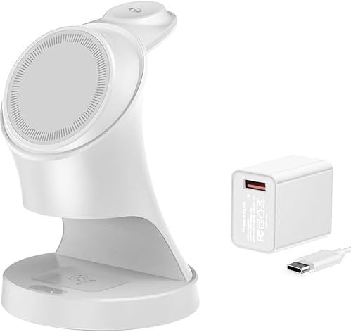 Magnetico per Apple Watch e iPhone, wireless 3 in 1 Charger Stazione di ricarica induttiva/caricatore per iPhone16/15/14/13/12/Pro/Plus/Pro Max, per Apple Watch, per Airpods3/2/Pro
