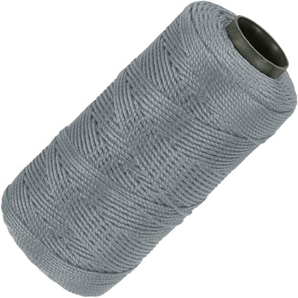 QUARKZMAN Nylonsnöre, 3 trådar, vridet murrep, 1,5 mm x 218 yard, nylonsnöre för gör-det-själv-projekt, gör-det-själv-trädgårdsarbete, presentförpackning, julfesttillbehör, grå