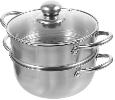 TOPPERFUN Vaporera De Acero Inoxidable Olla Para Sopa Al Vapor Para Cocer Al Vapor Incluye Batería De Cocina Acero Inoxidable Para Soltero
