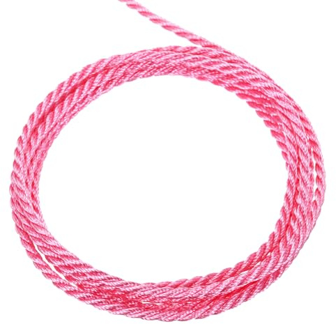 QUARKZMAN Packschnur Kordelband, 2mm x 5m 3 Stränge Polypropylen Geflochtenes Seil Schnur für Handwerk Geschenktüte Vorhang Rope Weihnachtsdekoration, Kordel Rosa