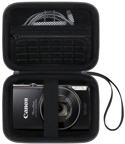 Canboc Carrying Case for Canon IXUS 185/285/ Sony DSC-W830/DSC-W800/VAHOIALD/Taichaeu/EJXHKNF Digital Camera, Mesh Pocket fit Cable, Batteries, Black (Case Only)