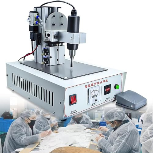 Ultraschall-Punktschweißgerät für Kunststoff, automatisches Magnetventil & Gleitschiene, ideal für Vlies- und Nylongewebe-Schweißen
