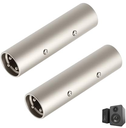 2 Pack XLR Male to Male Adapter, XLR Coupler Premium for Professional Audio Systems Microphones Mixers Speakers and Audio Equipment, Durable Metal Construction for Clear Balanced Sound Transfer