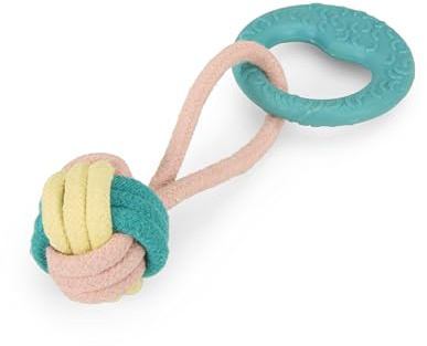 Petface Little Pet Rope Ball Dog Toy with Handle, Interactive (Pack of 1)