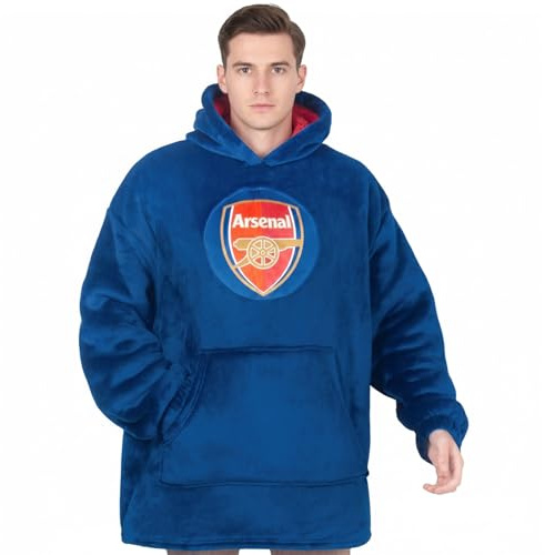 Arsenal FC Adults Oversized Hoodie Blanket Sherpa Fleece Official Football