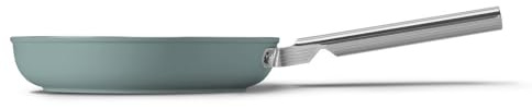 Smeg, Poêle antiadhésive FPF2402EGM, diamètre 24 cm, revêtement céramique sans PFAS, manche en acier inoxydable, pour tous les plans de cuisson, jusqu'à 250° au four, capacité 1,5 L, vert émeraude mat