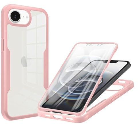 betterfon 360 Grad Hülle kompatibel mit iPhone 17E und iPhone 16E - Full Body Case Rundumschutz, Stoßfeste Schutzhülle mit integriertem Displayschut Rosa