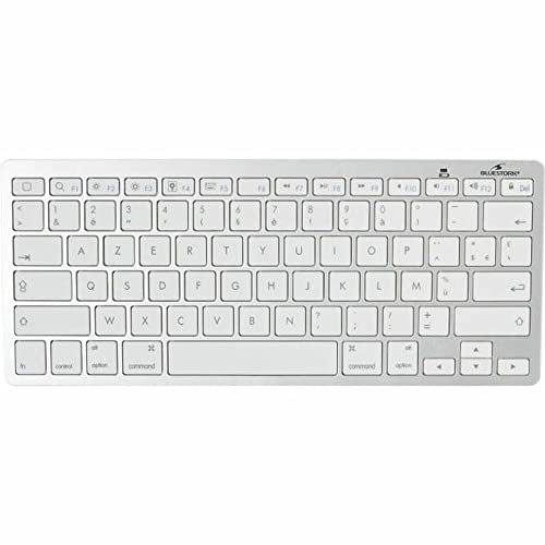Bluestork - Clavier Bluetooth sans fil multi plateforme pour PC, Mac, tablettes et smartphones – Slim et Compacte – Azerty FR