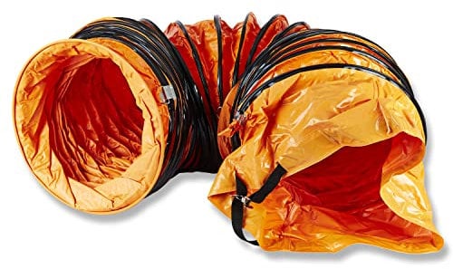 PVC Flexible Ducting Industrial Portable Ventilator Extractor Hose Heavy Duty (20 Inches) 500mm (Orange Fire Retardant/High Strength/Air Transfer Duct)