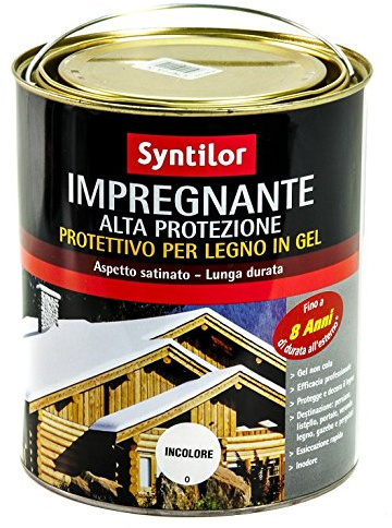 0,75 L -- IMPREGNANTE 8 ANNI ALTA PROTEZIONE ACQUA GEL SYNTILOR -- Tonalità: NOCE SCURO