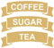 CRibbon Set of Coffee/Tea/Sugar Vinyl Stickers/Labels for Storage Jars canisters (Gold)