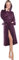 aqua-textil Föhr Peignoir De Bain Capuche De Couleur Unie Longue Poches Appliquées Surpiqúre Femme Homme Unisexe Pur Coton L couleur prune
