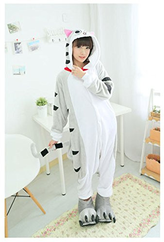 Black Sugar Mardi Gras CHI/XLChat CHI Pyjama GRENOUILLÈRE Kigurumi Adulte & Adolescent Unisexe en Peluche Très Doux Très Confortable (XL : 169-178cm)
