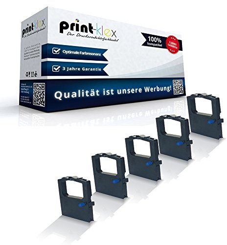 5X Print-Klex Schriftbänder kompatibel für Oki ML 590 Oki Microline 590 590 n 590 Series 591 591 n 590 590 Elite 590 n 590 Series 591 591 Elite 591 n ML590 Schrift Kassette TTR Office Serie