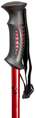 Wander- & Teleskopstock 100 kg - 3-teilig - Stabgriff - Handschlaufe - rot