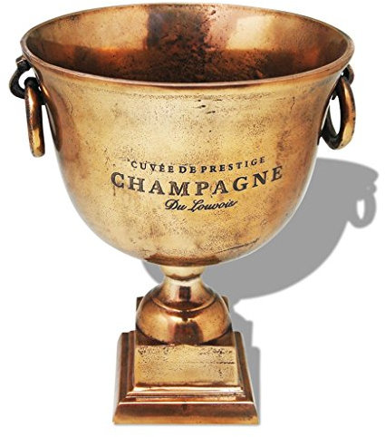 Festnight Champagner-Kühler Weinkühler Sektkühler aus Kupfer Getränkekühler in Pokal Design 30 x 37 cm Braun
