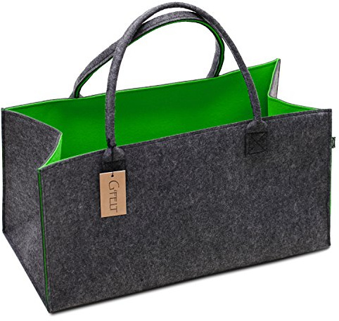 G'FELT Premium Filztasche – stabile Einkaufstasche & Filzkorb – ideal als Kaminholztasche, Zeitungskorb & Freizeittasche