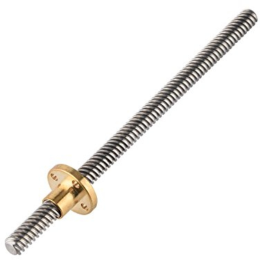 Accessoires Imprimante 3D, T8 Broche Filetée Trapézoïdale Vis de Plomb + Ecrou T8, Pas 2mm, Fil de Vis 8mm, Acier Inoxydable, pour Moteur Pas à Pas(150mm)