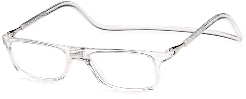 NEW VISION Lesebrille mit Magnetverschluss, Lesebrillen, Bequem Magnetverschluss Vorne, Reading Glasses NV2904, Lesehilfe für Damen Herren(Transparent, 1.0)