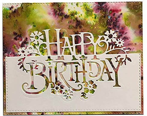 Ponnen Alles Gute zum Geburtstag Stanzbögen Stanzschablonen Scrapbooking Stanzmaschine Stanzformen für Scrapbooking Kartenbasteln Album Papier Dekor Silver