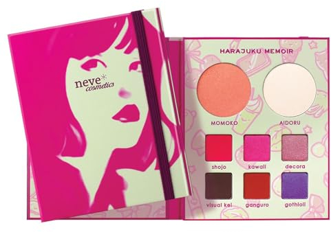 Neve Cosmetics ArtDiary Palette, 6 ombretti 1 blush e 1 cipria ispirati ai colori del distretto più iconico di Tokyo | Harajuku Memoir Palette