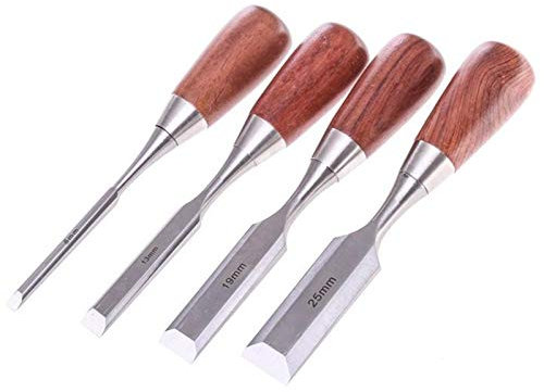 Stechbeitel 4 Teilig, Holzschnitzmeißel Set(25Mm/19Mm/13Mm/6Mm) Haushalt Mit Kurzem Griff, Holzmeißel Set Für Holzschnitzerei, Zimmerei, Schneiden Der Kanten