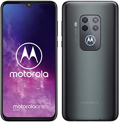 Motorola One Zoom 6.4 Inch FHD+ Display, Quad Camera System, 128 GB/4 GB, Android 9, Dual SIM UK Smartphone, Electric Grey (Renewed)