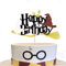 Glitter Black Magical Wizard Theme Happy Birthday Cake Topper for Boys Party Decorations Supplies Birthday Cake Toppers Decorations
