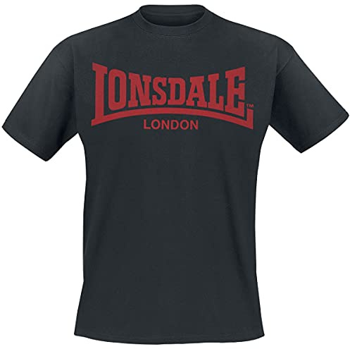 Lonsdale Herren Ll008 One Tone T Shirt, Black/Red, S EU