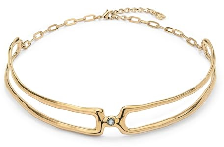 UNO de 50 Doppelte Halskette mit 18-karätigem Gold mit weißem Topas, Unica, Gold, Kein Edelstein