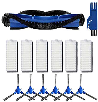 Beauneo Kits de Repuesto para Cecotec Conga 1090 Accesorios de Aspiradora RobóTica Filtro Hepa Cepillo de Rodillo Lateral