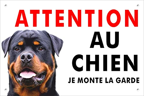 Pubblimania Rottweiler Panneau signalétique pour chien en aluminium rigide, d’une épaisseur de 3 mm (20 x 30 cm)