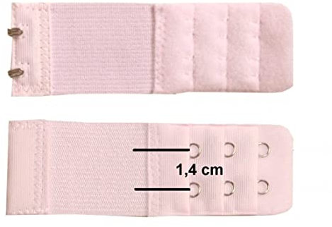 U.W. BH Verlängerung 2 Haken 3 Reihen Verschluss Gummi Erweiterung um 6-13 cm (helles Rosa), 3,2 breit, 9,5 lang
