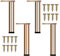 KMERCE 4pcs Pieds de Meuble Doré Métal Réglable, Pied Canapé Moderne, Pieds Rechange pour Table Basse, Meuble TV, Armoire Salle de Bain, Lit avec Vis+Base Antidérapante+Hauteur Réglable de 15-15.8cm