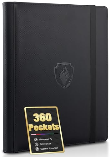 Premium 9 Pocket Card Binder for 360 Card, Fabmaker PU Trading Card Binder