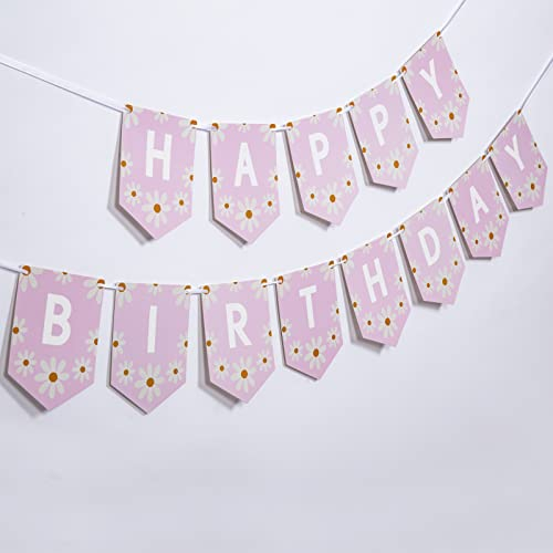Retro Daisy Happy Birthday Banner, Daisy Birthday Party Dekorationen, Daisy Thema Happy Birthday Banner, groovy one Birthday Dekoration, zwei groovy Geburtstagsdekorationen