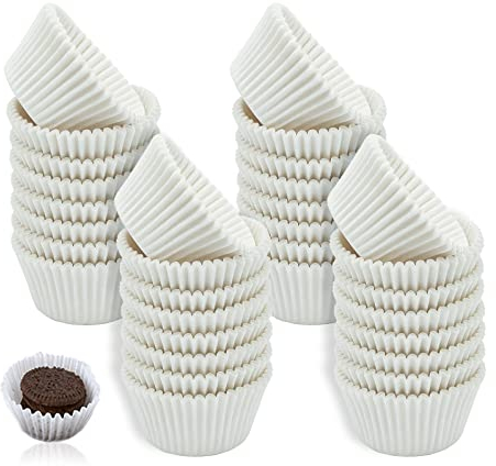 MIVAIUN 1000 Stück Kleine Weiße Papier Cupcake Formen, Mini Backformen für Muffins, Cupcake Liners, Schokoladen und Bonbon Formen, Fettdichte Papierformen (Weiß)