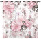 YUANZU Pink Flower Curtains - Girls Watercolor Floral Rose in Pastel Color Tile Print Pattern Eyelet Blackout Thermal Window Drapes for Bedroom Living Room Dining Room Office 2 Panels W229cm x D229cm
