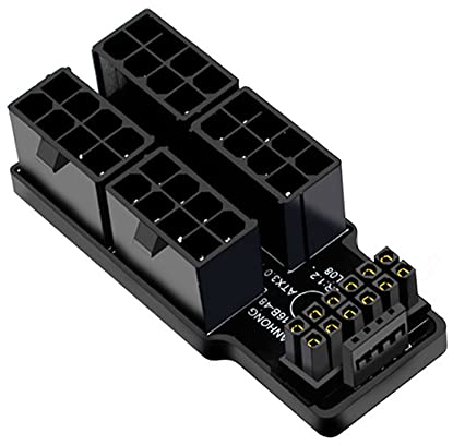 NFHK 12VHPWR ATX3.0 PCI-E 5.0 Power Modular Adapter auf Vier ATX 8P Up Angled 90 Degree für 4080 5090TI 16Pin 12+4P Grafikkarte