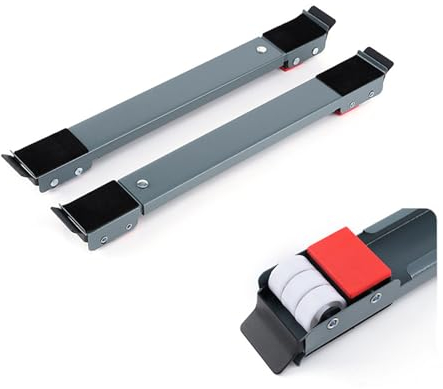 NiC iS COCNG Carrello lavatrice con ruote,ruote per lavatrice, base lavatrice con ruote, base mobile per mobili, Capacità di Carico 300 kg, Dotato di gambe stabilizzatrici,Lunghezza 45-72 cm